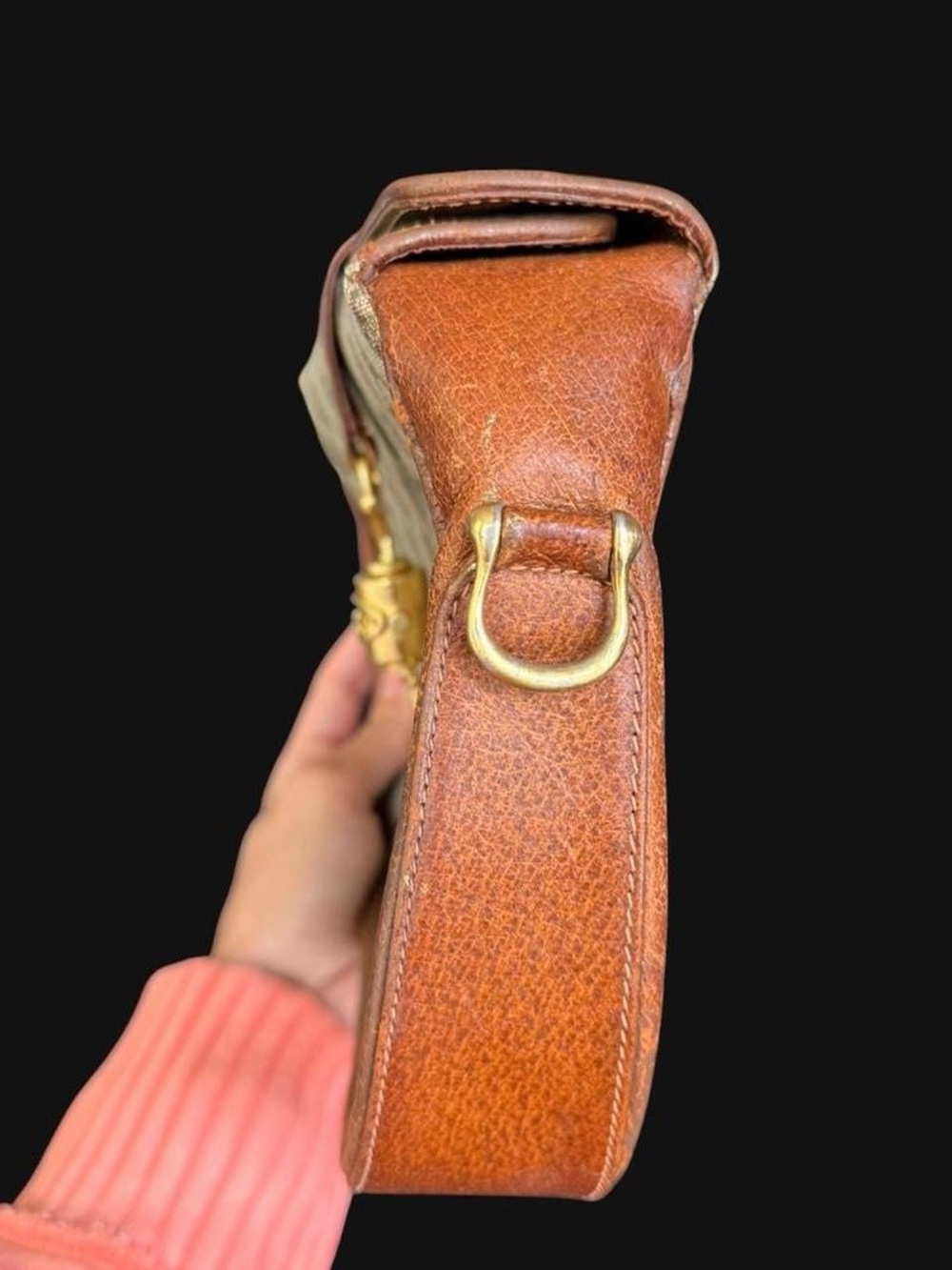 Gucci Beige Brown GG Canvas Horsebit Crossbody Bag -No Strap - Picture 4 of 11